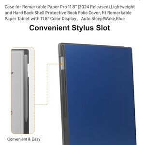 Blue Tablet Case with Stylus Slot for remarkable paper pro 11.8